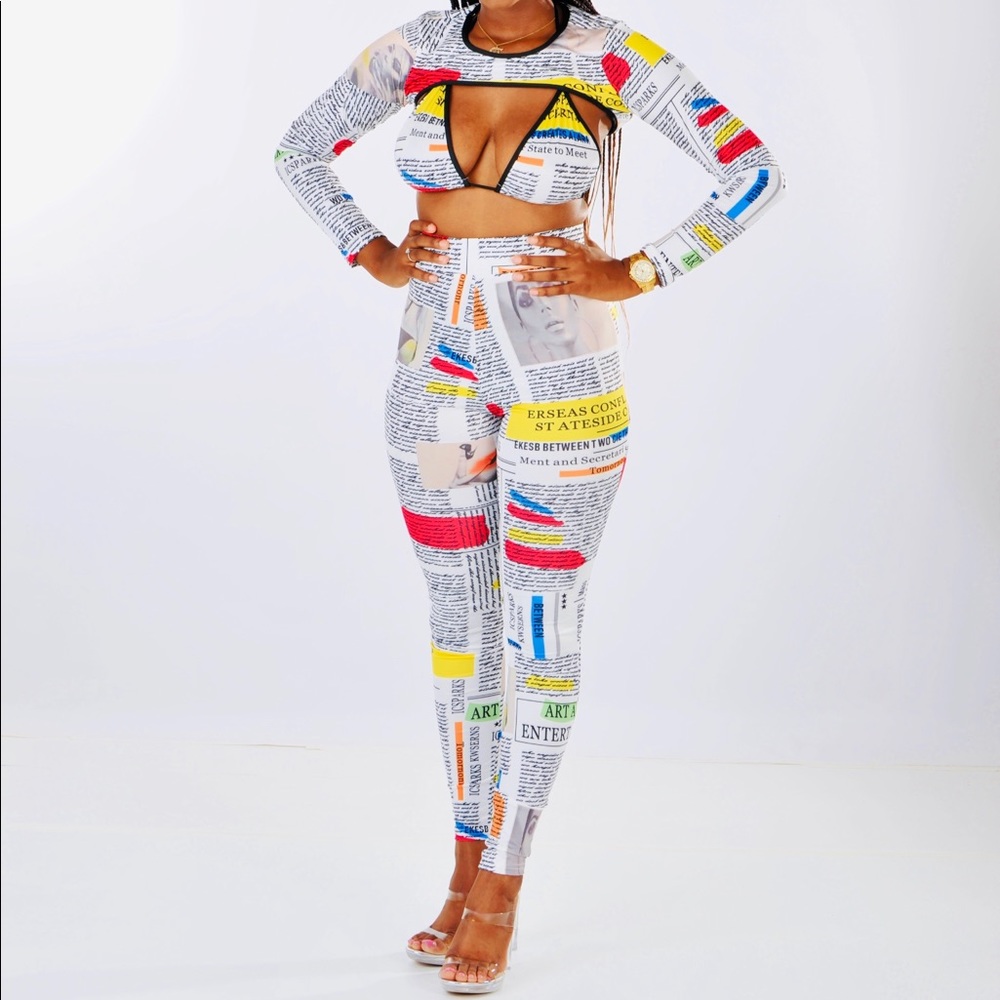 Newspaper Print 3 piece set